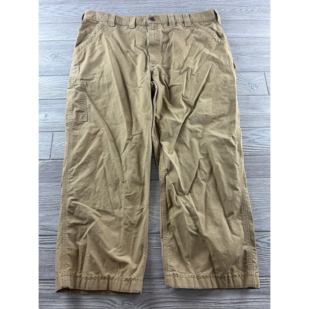 Carhartt Carpenter Duck Dungaree Work Pants Men’s Canvas Khaki Straight Leg